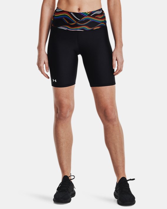 Women's HeatGear® Pride Bike Shorts, Black, pdpMainDesktop image number 0
